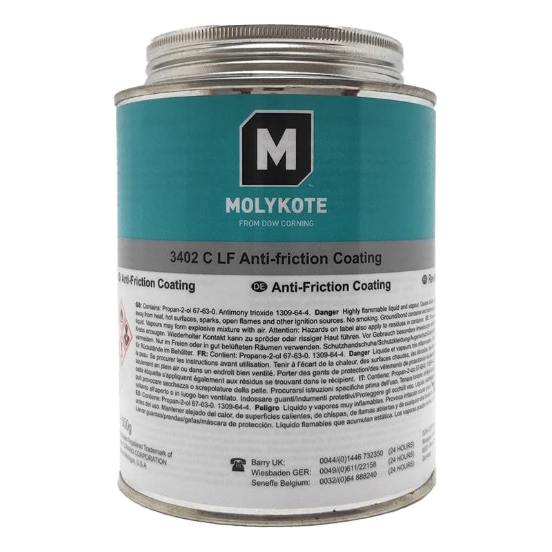 MOLYKOTE 3402‑C LF Dry‑Film Lubricant Coating 500 g Gray MoS₂ Anti‑Friction & Corrosion Protection