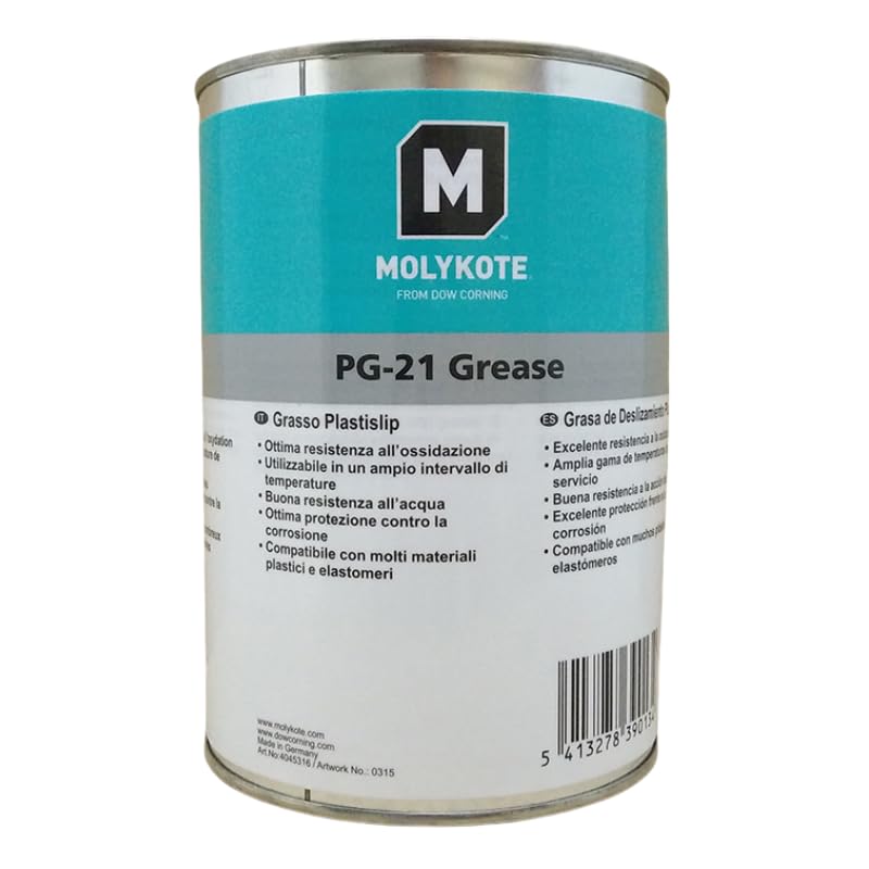 MOLYKOTE PG‑21 Plastislip Silicone Grease 1 kg High Water & Corrosion Resistance, Wide Temp Silicone Grease