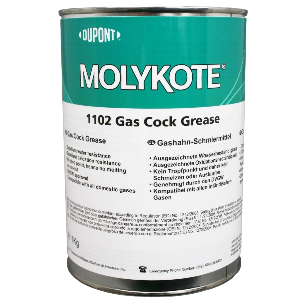MOLYKOTE 1102 Gas‑Cock Grease 50 g Tube / 1 kg Can Water‑Resistant Mineral Grease