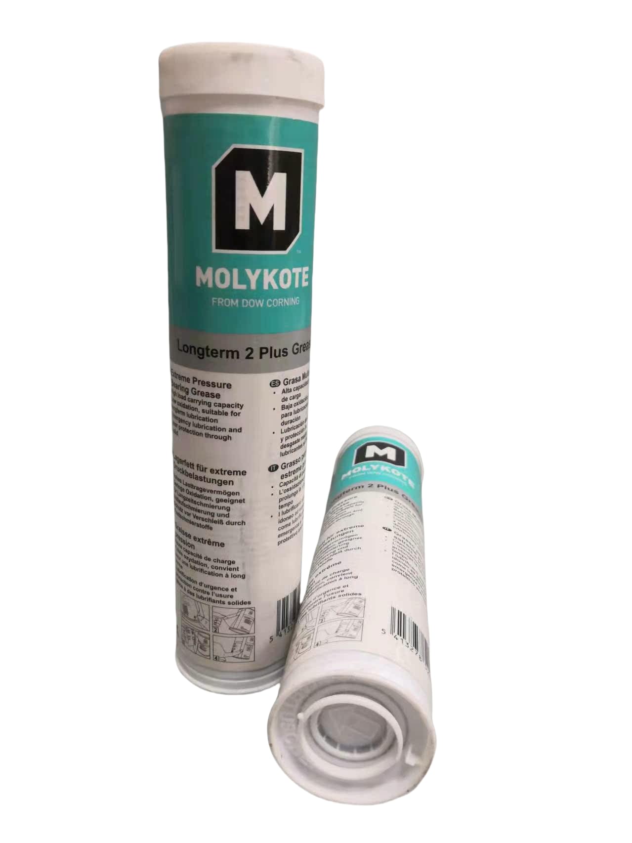 MOLYKOTE Longterm 2 Plus Extreme‑Pressure Bearing Grease 400 g Cartridge Black, High‑Load Synthetic Lubricant