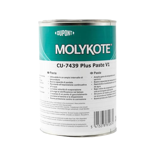 MOLYKOTE Cu‑7439 Plus Paste V1 Copper Anti‑Seize Paste 1 kg High‑Load & High‑Temp Lubricant −30 °C to +650 °C