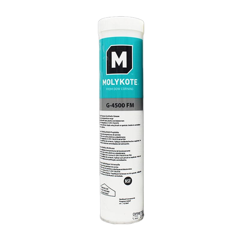 MOLYKOTE G‑4500 FM Food‑Grade Synthetic Grease 400 g Cartridge – White PTFE Lubricant for Bearings, Gears & Seals