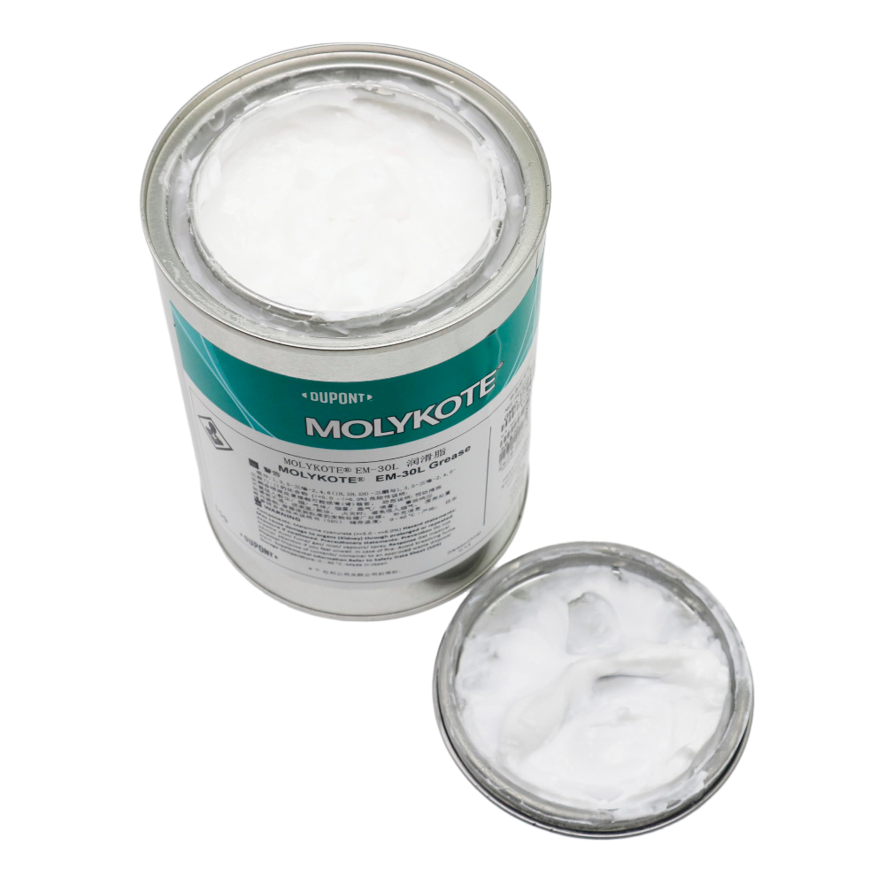 MOLYKOTE EM‑30L PAO Synthetic Grease 1 kg White Grease for Plastic/Rubber Components – Low Friction, Long Life