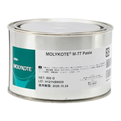 Molykote M-77 Paste Original Genuine Can 500g Lubrication Grease for Plastic Metal Moderate Load Low Speed Anti Seize Solid Lubricant Bearing Extreme Temperature Water Resistance Black Dow Corning Original Product