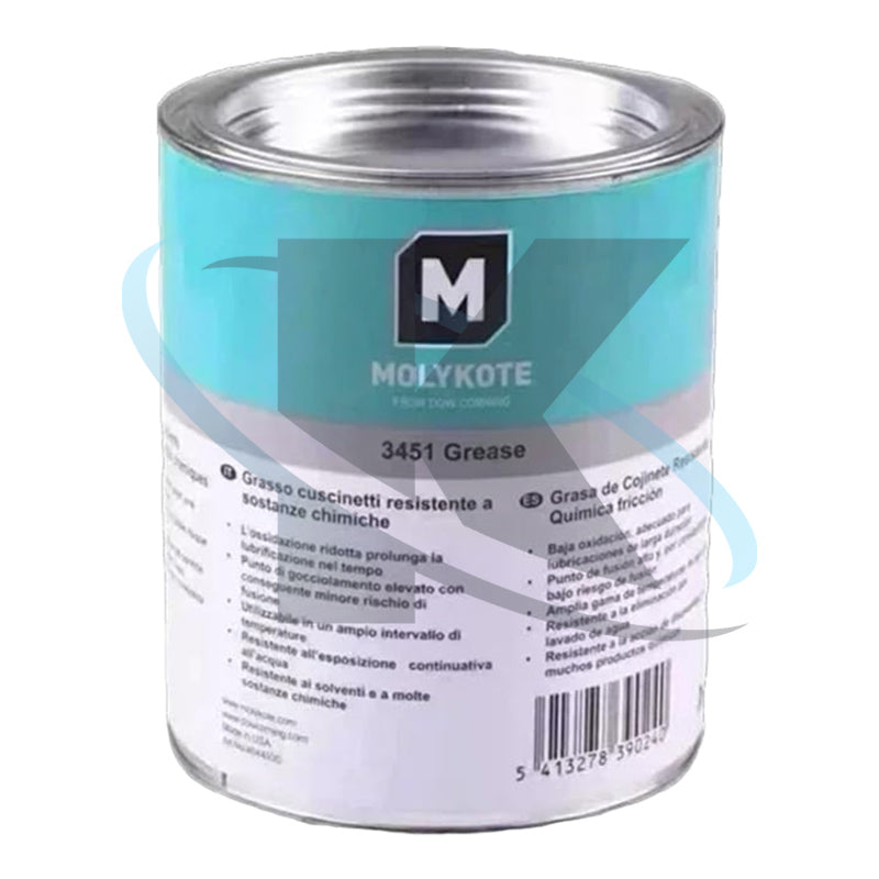 Molykote 3451 Lubricant Grease for Bearing Lubrication Chemical Resistant Pump Electrical Cable Heavy Load Carrying High Speed Fluorosilicone Oil Based from Dow Corning Original Product