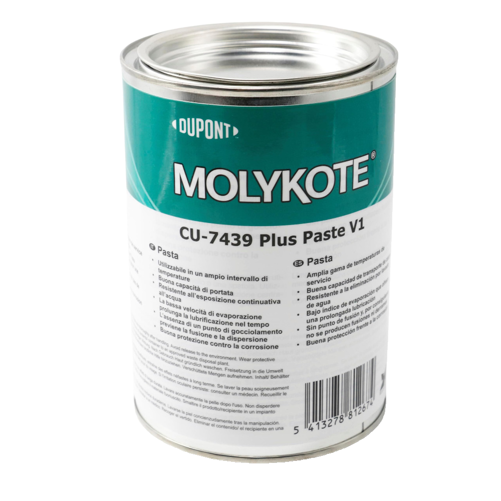 MOLYKOTE Cu‑7439 Plus Paste V1 Copper Anti‑Seize Paste 1 kg High‑Load & High‑Temp Lubricant −30 °C to +650 °C