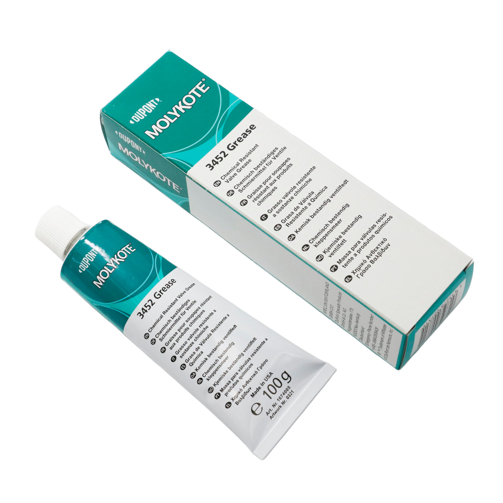 MOLYKOTE 3452 Chemical‑Resistant Valve Grease 1 kg Fluorosilicone PTFE Lubricant for Valves & Bearings