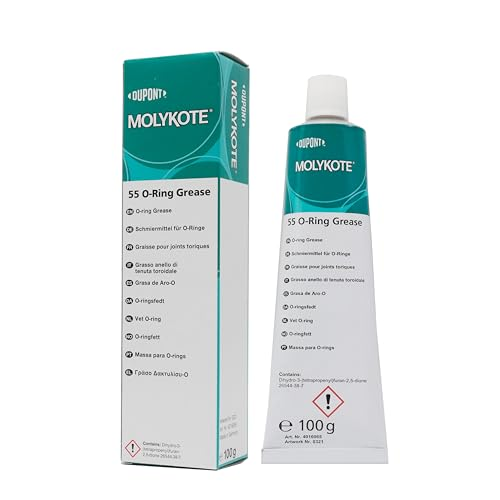 MOLYKOTE 55 O‑Ring Silicone Grease – 100 g Tube & 1 kg Can – Off‑White Rubber/Plastic Seal Lubricant, –65 °C to +175 °C