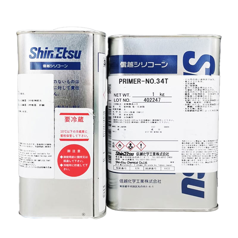 Shin‑Etsu Primer No.34T Adhesion Promoter 1 kg Silicone Primer for Metal, Glass & Plastic Surfaces