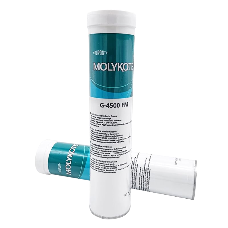 MOLYKOTE G‑4500 FM Food‑Grade Synthetic Grease 400 g Cartridge – White PTFE Lubricant for Bearings, Gears & Seals