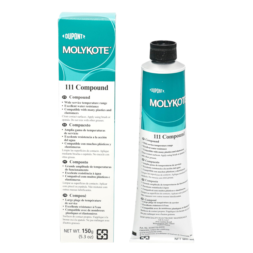 MOLYKOTE 111 Silicone Valve Grease 150 g Tube & 1 kg Can – Translucent White, Water‑Resistant, Mold & O‑Ring Lubricant