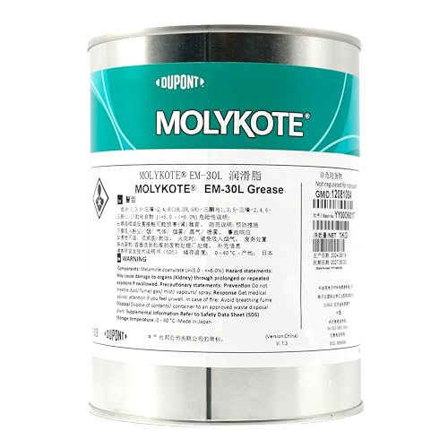 MOLYKOTE EM‑30L PAO Synthetic Grease 1 kg White Grease for Plastic/Rubber Components – Low Friction, Long Life