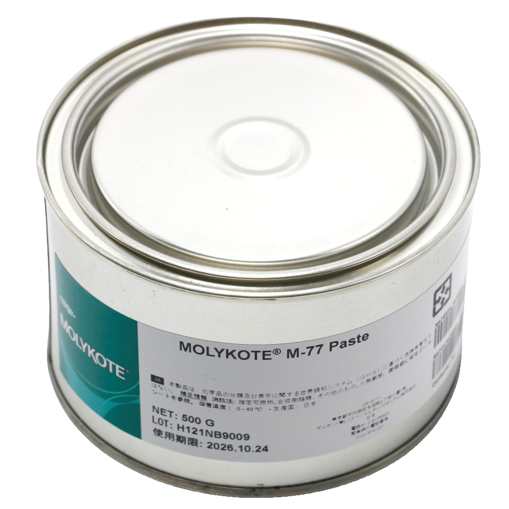 Molykote M-77 Paste Original Genuine Can 500g Lubrication Grease for Plastic Metal Moderate Load Low Speed Anti Seize Solid Lubricant Bearing Extreme Temperature Water Resistance Black Dow Corning Original Product