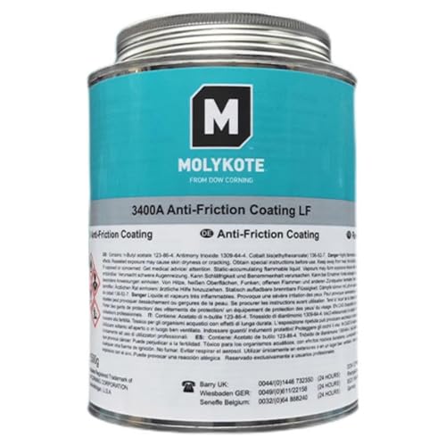 MOLYKOTE 3400A Heat‑Curing Dry‑Film Lubricant Coating 500 g Gray MoS₂ Anti‑Friction Coating
