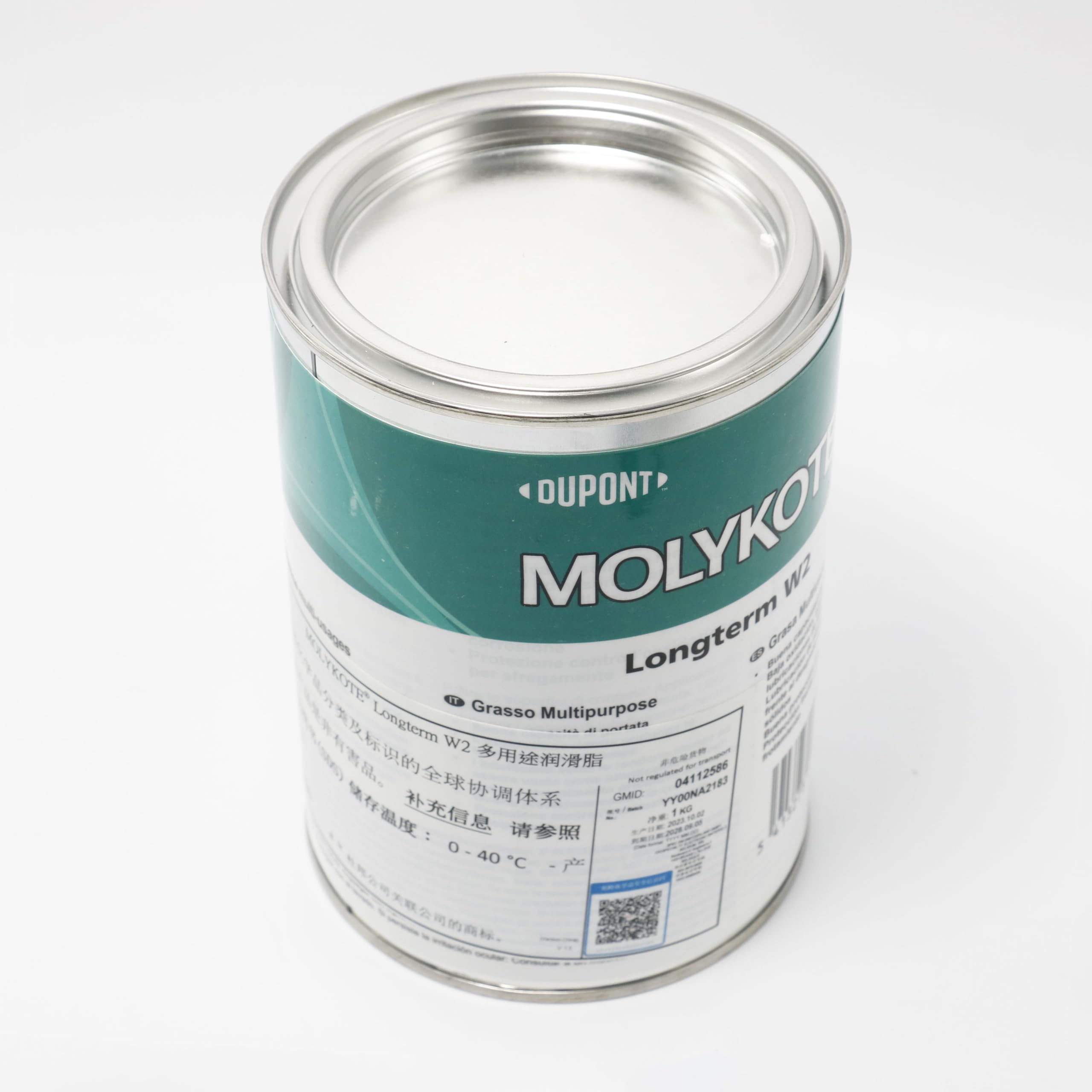MOLYKOTE Longterm W2 Mineral Oil Grease 1 kg White High-Performance Lubricant for Metal Bearings & Guides