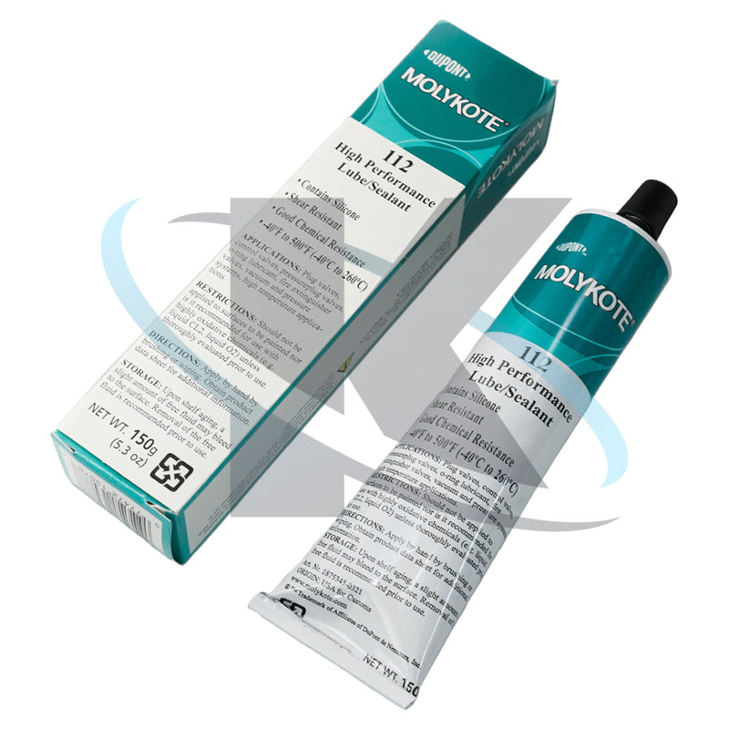 Molykote 112 150g 5.3oz High Performance Lube/Sealant Lubricant Grease for Valve Lubrication & Sealing High Consistency Nonmelting Silicone Shear Resistant Translucent White Original Product