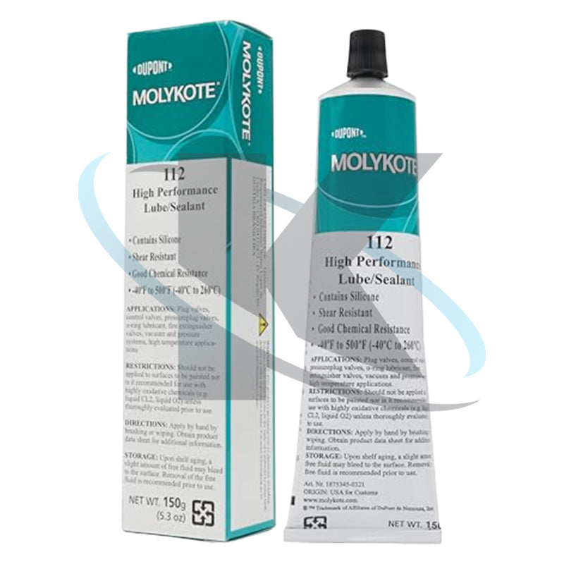 Molykote 112 150g 5.3oz High Performance Lube/Sealant Lubricant Grease for Valve Lubrication & Sealing High Consistency Nonmelting Silicone Shear Resistant Translucent White Original Product