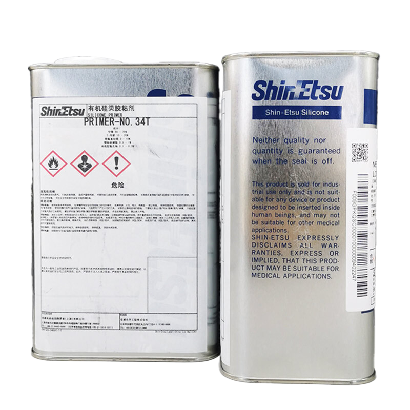 Shin‑Etsu Primer No.34T Adhesion Promoter 1 kg Silicone Primer for Metal, Glass & Plastic Surfaces