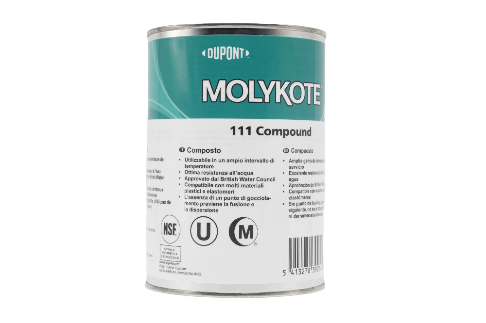 MOLYKOTE 111 Silicone Valve Grease 150 g Tube & 1 kg Can – Translucent White, Water‑Resistant, Mold & O‑Ring Lubricant
