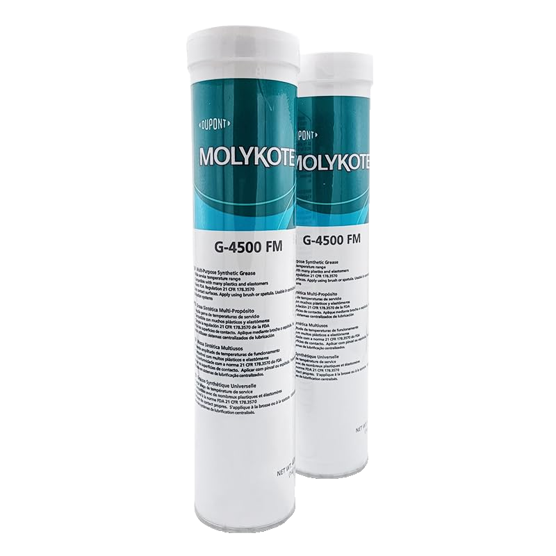 MOLYKOTE G‑4500 FM Food‑Grade Synthetic Grease 400 g Cartridge – White PTFE Lubricant for Bearings, Gears & Seals