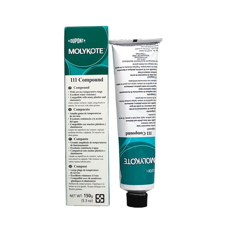 MOLYKOTE 111 Silicone Valve Grease 150 g Tube & 1 kg Can – Translucent White, Water‑Resistant, Mold & O‑Ring Lubricant