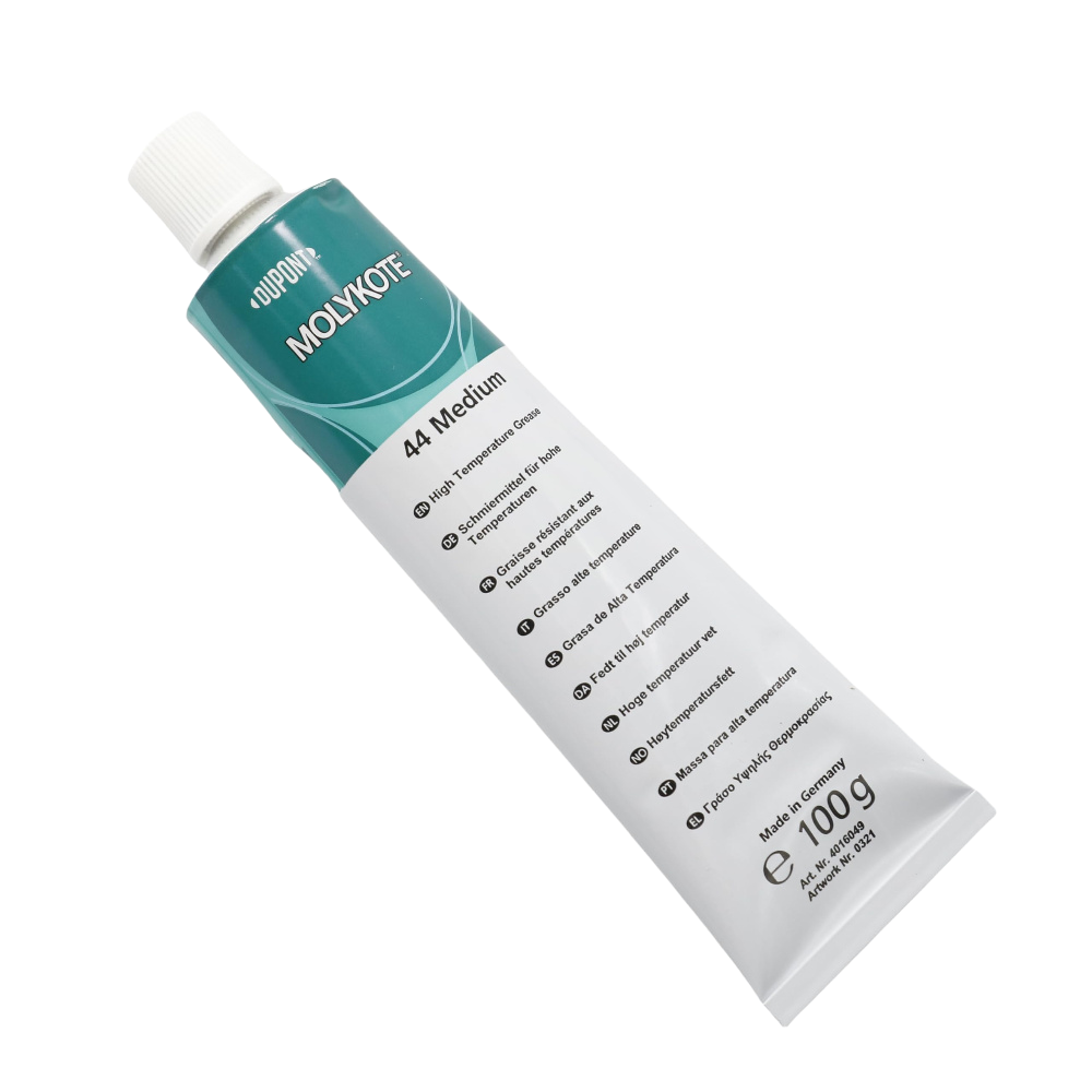 MOLYKOTE 44 Medium High‑Temperature Silicone Grease – 100 g Tube & 1 kg Can – Plastic/Rubber Compatible, Wide Temp