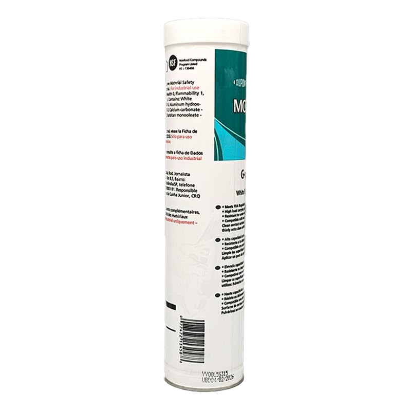 MOLYKOTE G‑0052 FM NSF H1 Food‑Grade White EP Bearing Grease 380 g Cartridge, –20 °C to +150 °C