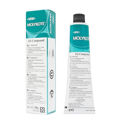MOLYKOTE 111 Silicone Valve Grease 150 g Tube & 1 kg Can – Translucent White, Water‑Resistant, Mold & O‑Ring Lubricant